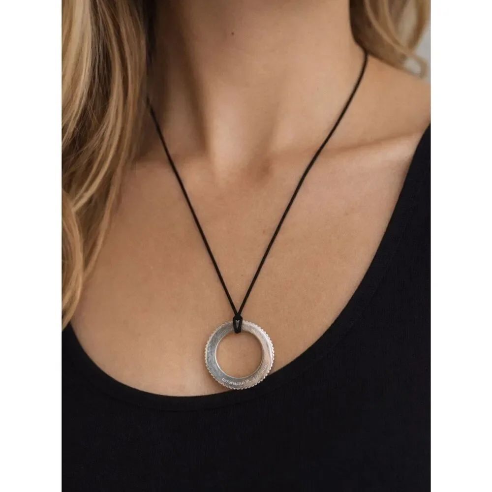 RARE Tiffany & Co Elsa Peretti Scalloped Open Disc Pendant Sterling Silver Spain